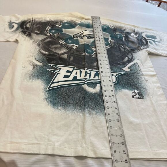 Riddell VTG Eagles AOP 90s All Over Print Single Stitch T-Shirt Size XL - Picture 10 of 10